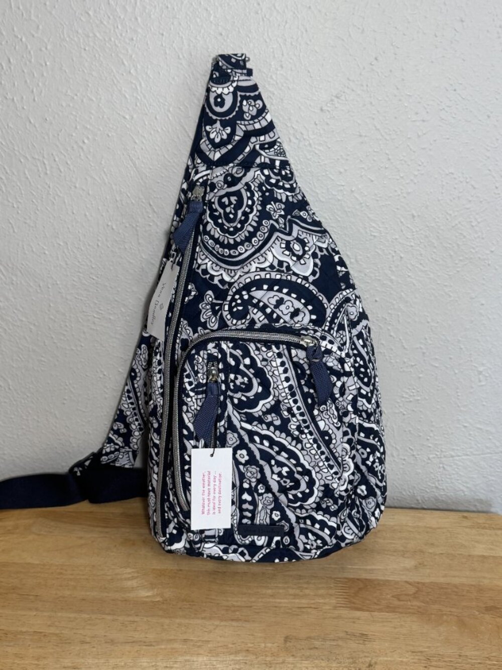 Vera Bradley Sling Backpack in Deep Night Paisley Neutral NWT